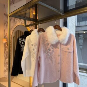İşlemeli Angora Kap